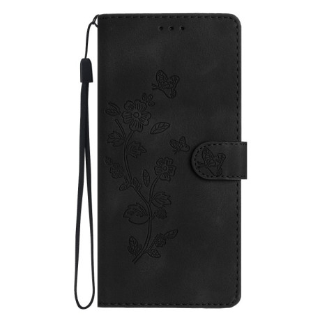 Чехол-книжка Flower Butterfly Embossing для Samsung Galaxy S25 Ultra 5G - черный