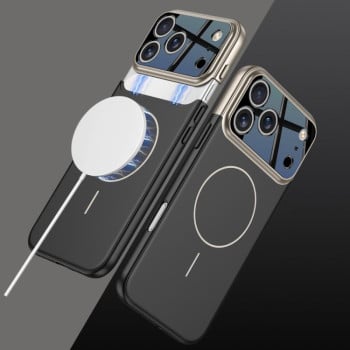 Двухцветный чехол Gkk Color Master с MagSafe для iPhone 17 Pro Max — серый/черный