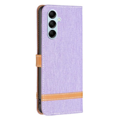 Чехол-книжка Color Matching Denim Texture для Samsung Galaxy M14 5G - фиолетовый