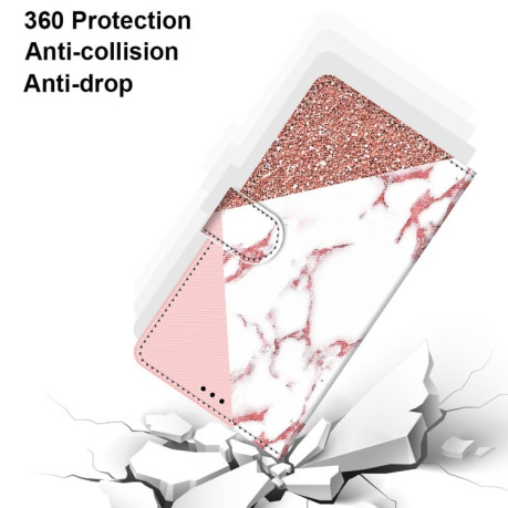 Чехол-книжка Coloured Drawing Cross для Samsung Galaxy M32/A22 4G 4G - Pink Stone Texture