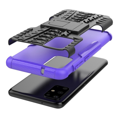 Противоударный чехол Tire Texture на Samsung Galaxy S20 Plus - фиолетовый