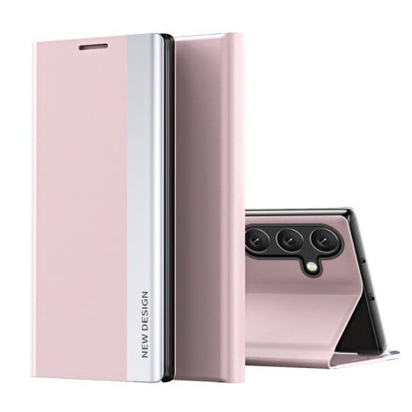 Чехол-книжка Electroplated Ultra-Thin для Samsung Galaxy A55 - розовый