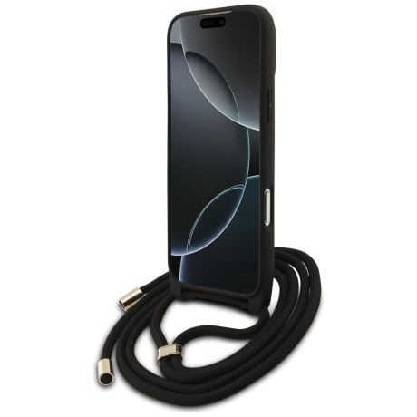 Оригинальный чехол Guess 4G Big Logo Cord Stap Crossbody на iPhone 17 Pro Max - Black