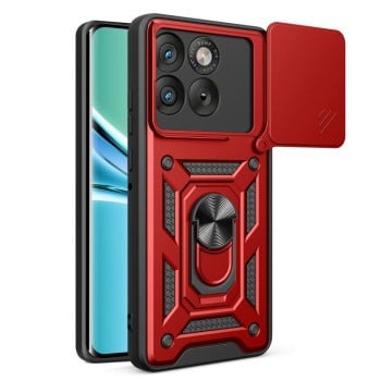 Чохол із шторкою на камеру Sliding Camshield та підставкою для Motorola Edge 70 5G — червоний