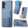 Противоударный чехол Carbon Fiber Card Bag для Samsung Galaxy A35 5G - синий