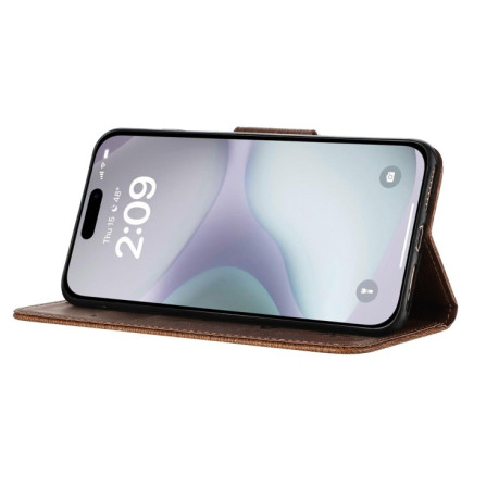 Чохол-книжка Embossed Butterfly для iPhone 16 Plus - коричневий