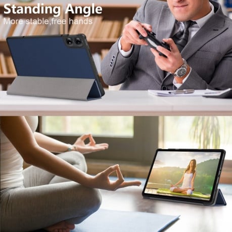 Чехол-книжка Custer Pattern Pure Color для Xiaomi Redmi Pad Pro 12.1 — тёмно-синий