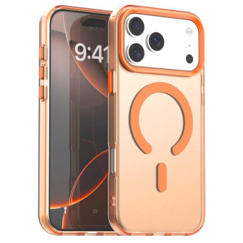 Противоударный чехол Candy Magsafe PC Hybrid TPU на iPhone 18 Pro C-type — оранжевый