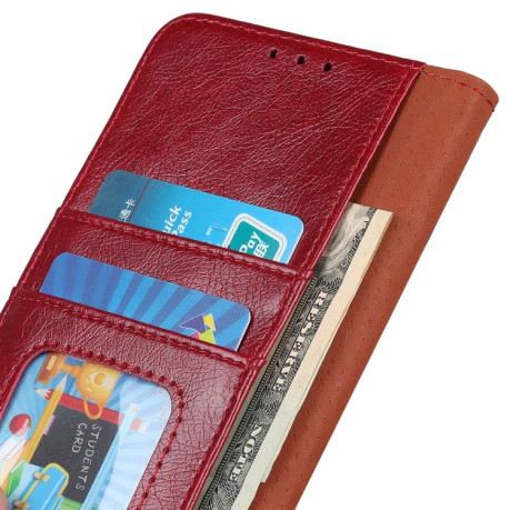 Чехол-книжка Nappa Texture на Samsung Galaxy A12/M12 - красный