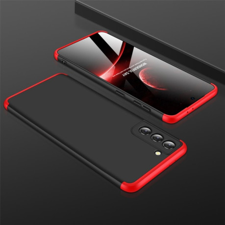 Протиударний чохол GKK Three Stage Splicing Full Coverage Samsung Galaxy S21 Plus - чорно-червоний