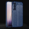 Протиударний чохол Litchi Texture на Samsung Galaxy S24 5G - синій