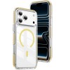 Прозрачный магнитный чехол Crystal Shield Clear Magnetic Acrylic Hybrid TPU на iPhone 18 Pro — жёлтый