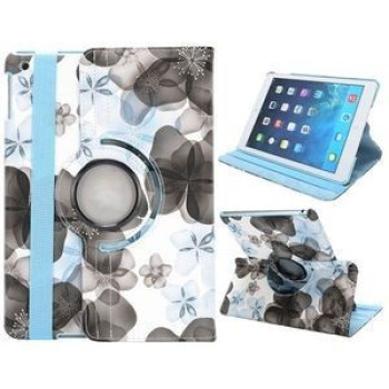 Чехол 360 Rotating Stylish Flowers голубой для iPad Air