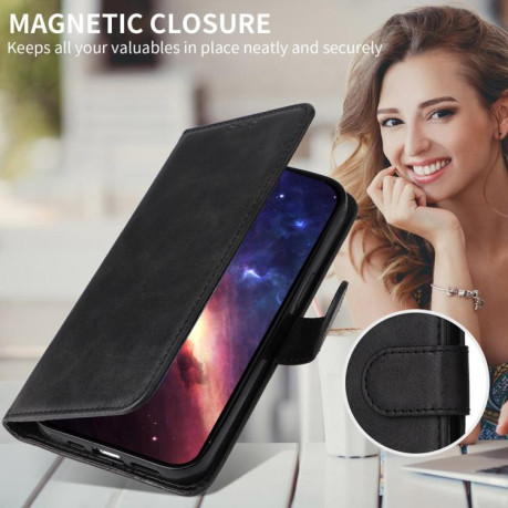 Чохол-книжка Classic Calf Texture на Motorola Edge 60 Fusion / Edge 5G 2025 - чорний