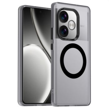 Противоударный чехол Candy Magsafe PC Hybrid TPU для Realme GT 6 Global - черный