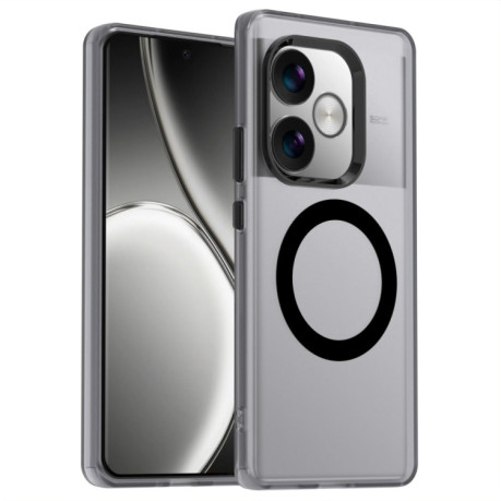 Противоударный чехол Candy Magsafe PC Hybrid TPU для Realme GT 6 Global - черный