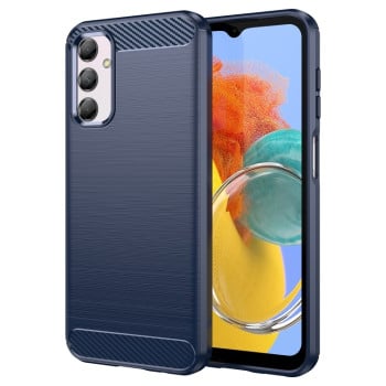 Чехол Brushed Texture Carbon Fiber для Samsung Galaxy M14 5G - синий
