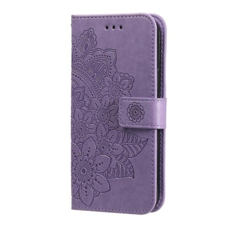 Чохол-книжка 7-petal Flowers Embossing для Redmi Note 14 4G 164.84mm - фіолетовий