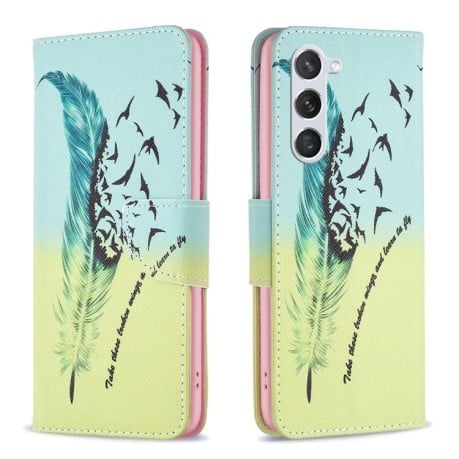 Чохол-книжка Colored Drawing Pattern для Samsung Galaxy S24 5G - Feather