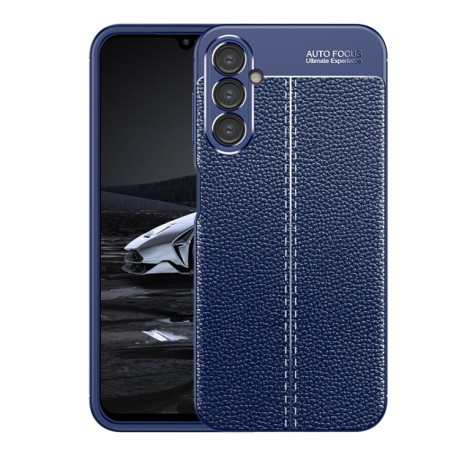 Противоударный чехол Litchi Texture на Samsung Galaxy A14 5G - синий