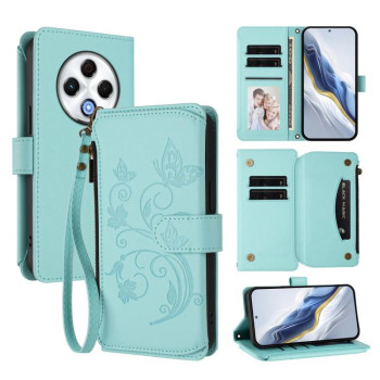 Чехол-книжка Escase кошелёк на молнии на Tecno Spark 30 4G — мятно-зелёный