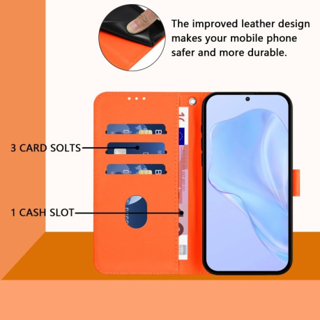 Чехол-книжка Skin Feel Solid Color Leather для Infinix Zero 30 4G - оранжевый