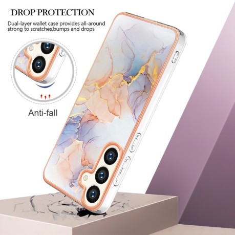 Противоударный чехол Electroplating IMD для Samsung Galaxy S24+ 5G - Marble