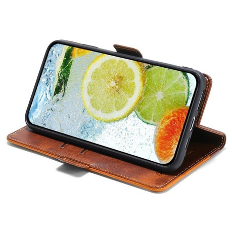 Чохол-книжка Contrast Color для OPPO Reno12 F/12 FS 5G - Dark Brown + Gold
