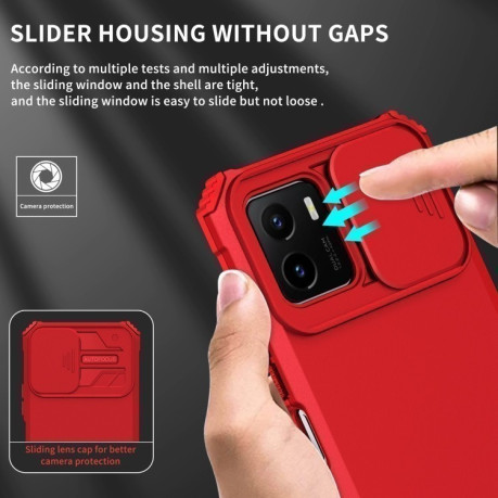 Чохол протиударний Stereoscopic Holder Sliding для Vivo Y15s / Y15a - червоний