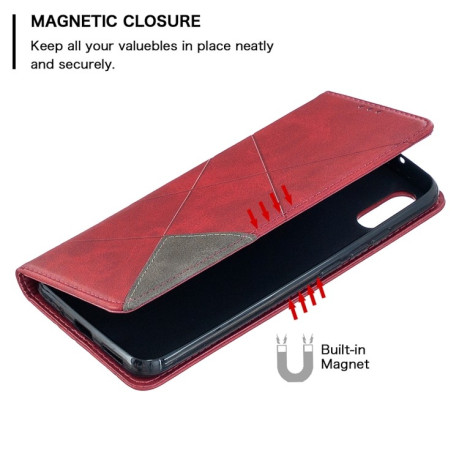Чехол-книжка Rhombus Texture на Xiaomi Redmi 9A - красный