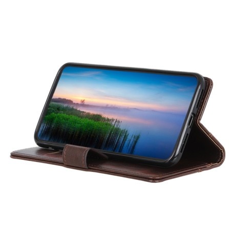 Чехол-книжка Copper Buckle Nappa Texture для Samsung Galaxy M14 5G - кофейный