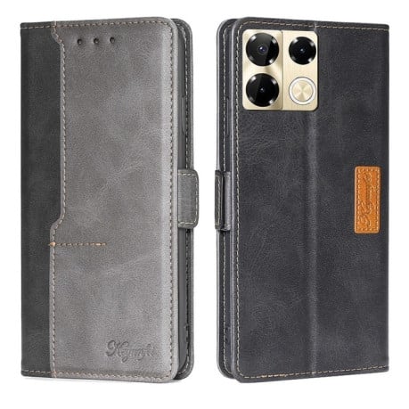 Чохол-книжка Contrast Color для Infinix Note 40 Pro 5G - Black + Grey