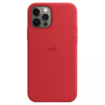 Силиконовый чехол Silicone Case Red на iPhone 12 Pro Max with MagSafe - премиальное качество