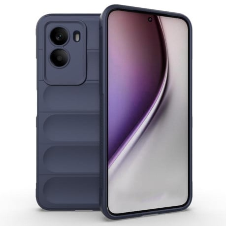 Силиконовый чехол Magic Flannel на Xiaomi Poco M7 4G 169mm - синий
