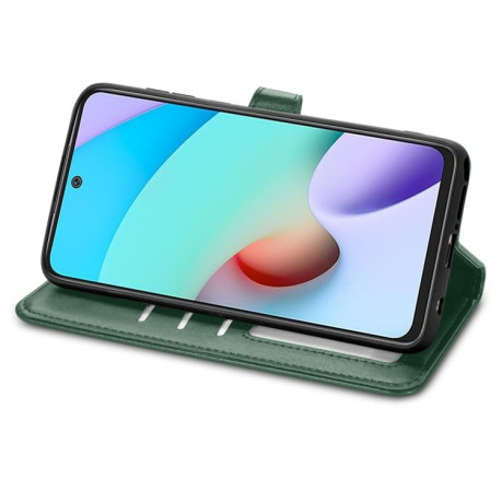 Чехол-книжка Retro Solid Color на Xiaomi Redmi 10 - зеленый