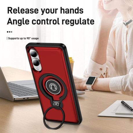 Протиударний чохол Ring Holder Magnetic для Samsung Galaxy S25 Edge 5G - червоний