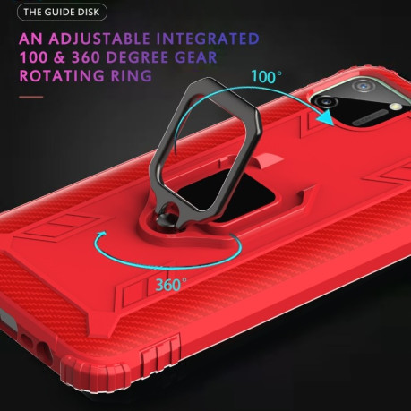Протиударний чохол 360 Degree Rotating Ring Holder на Realme C11 - червоний