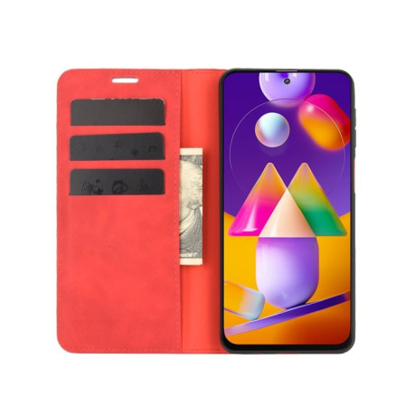 Чохол-книжка Retro-skin Business Magnetic Samsung Galaxy M31s - червоний