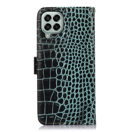 Шкіряний чохол - книжка Crocodile Top Layer Samsung Galaxy M33 5G - зелений