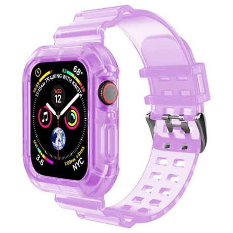 Спортивный ремешок Transparent для Apple Watch Series 8/7 41mm / 40mm / 38mm - фиолетовый