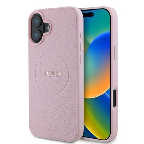 Оригинальный чехол Guess Saffiano MagSafe на iPhone 16 Plus - Pink