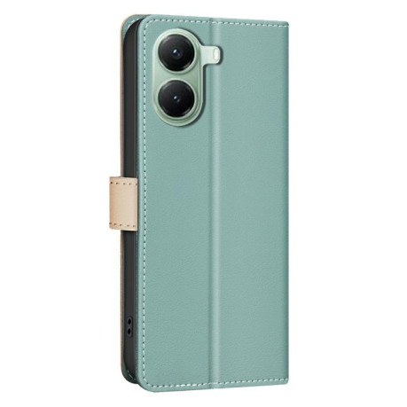 Чохол-книжка Color Matching RFID Anti-theft Leather для Xiaomi Poco X7 Pro - зелений