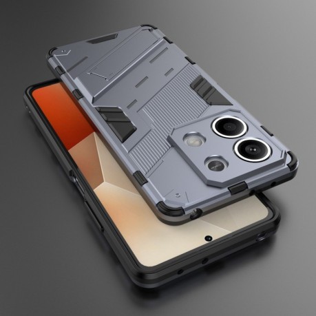 Противоударный чехол Punk Armor для Xiaomi Redmi Note 13 - серый