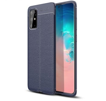 Ударозахисний чохол Litchi Texture на Samsung Galaxy S20+Plus-синій