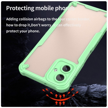 Противоударный чехол Armor Glaze PC Hybrid TPU для Samsung Galaxy A06 - зеленый