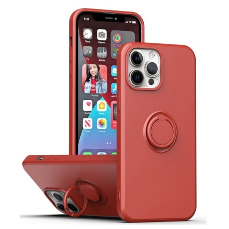 Противоударный чехол Ring Kickstand для iPhone 14 - светло-красный