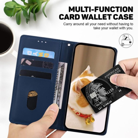 Чехол-книжка Cute Cats RFID Leather для Xiaomi Redmi Note 14 4G 164.84mm - синий