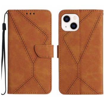 Чехол-книжка Stitching Embossed Leather iPhone 15 -коричневый