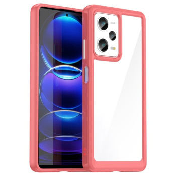 Противоударный чехол  Colorful Acrylic Series с цветной силиконовой боковиной на Xiaomi Redmi Note 12 Pro 5G/Poco X5 Pro - красный