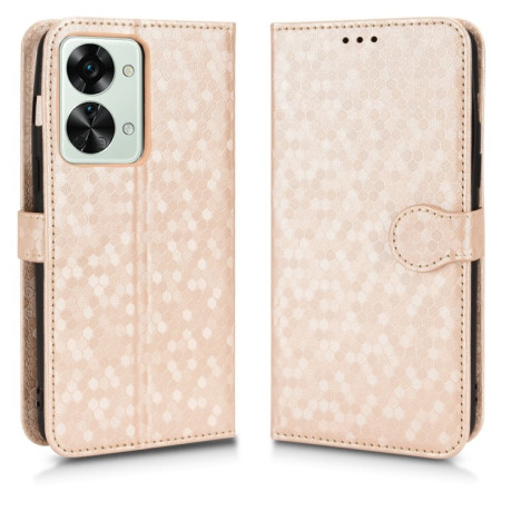 Чехол-книжка Honeycomb Dot для OnePlus Nord 2T 5G - золотой